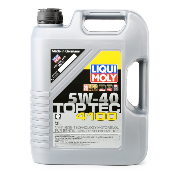 3701 LIQUI MOLY Top Tec 4100, 5W-40, 5l, Synthetiköl